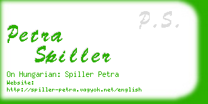 petra spiller business card